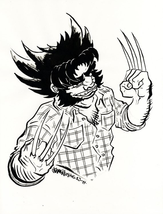 570x747 Wolverine Marvel X Men Original Ink Drawing Etsy