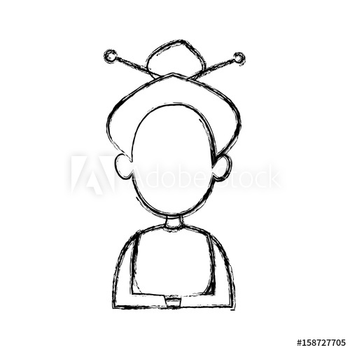 500x500 Silhouette Drawing Of Faceless Half Body Woman Hairstyle Vector
