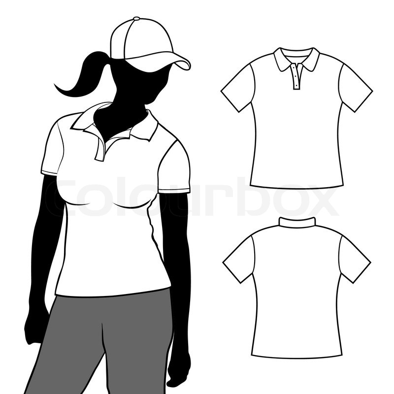 800x800 Women's T Shirt Template With Body Stock Vector Colourbox