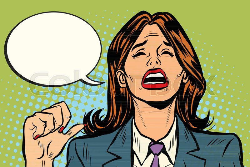 800x534 Crying Woman Points To Herself Pop Stock Vector Colourbox