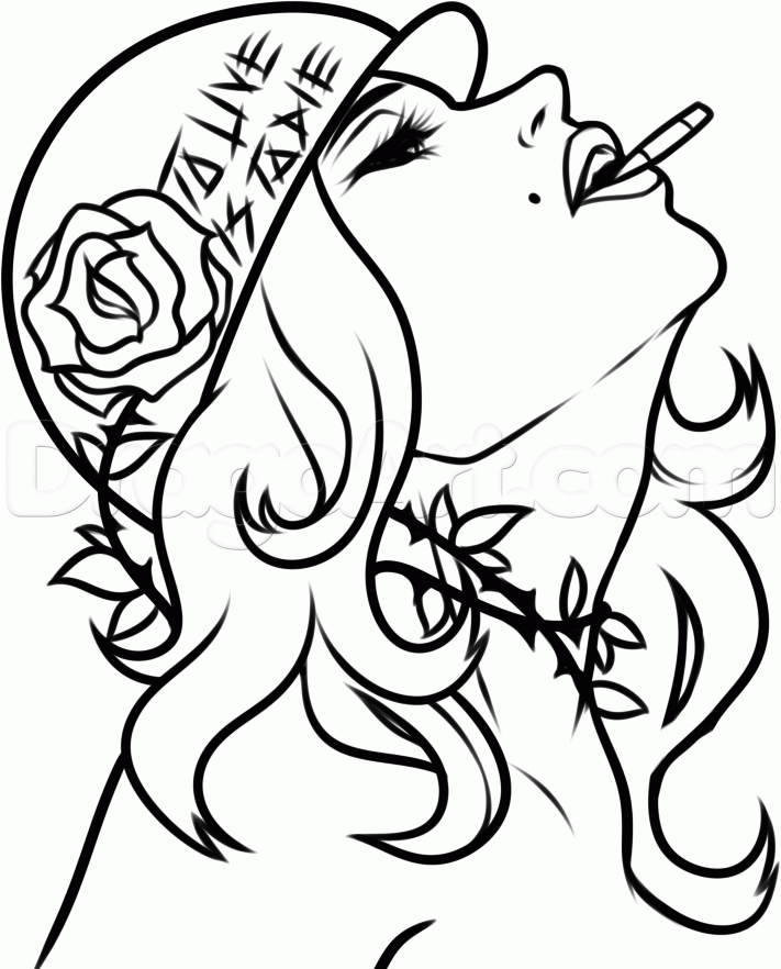 711x882 Step How To Draw A Crying Girl Tattoo