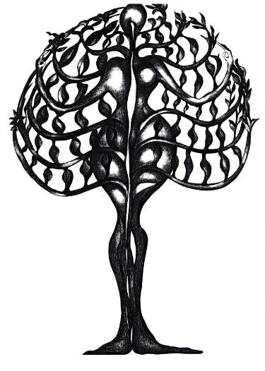 375x526 Woman Tree Drawing