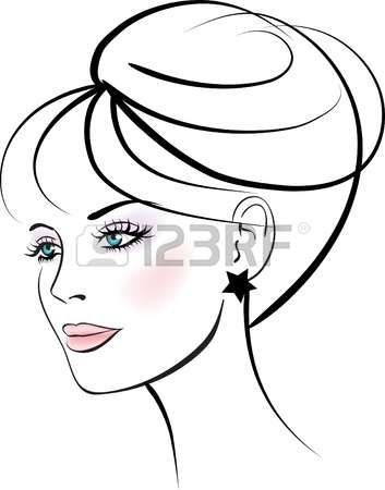 353x450 Dog Line Drawing In Drawing Woman Face, Dog Line