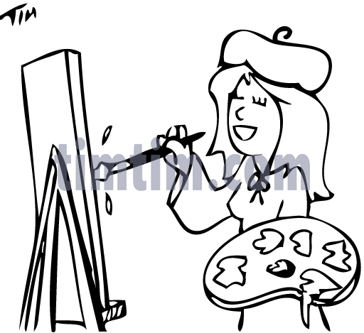 512x469 Free Drawing Of Artist Lady Bw From The Category Art Drawing