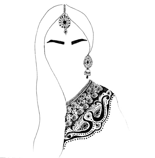 500x509 drawing art indian bindi artists on tumblr arranged marriage zaiba