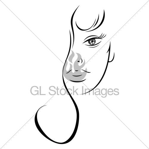 500x500 contour drawing sensual woman face gl stock images