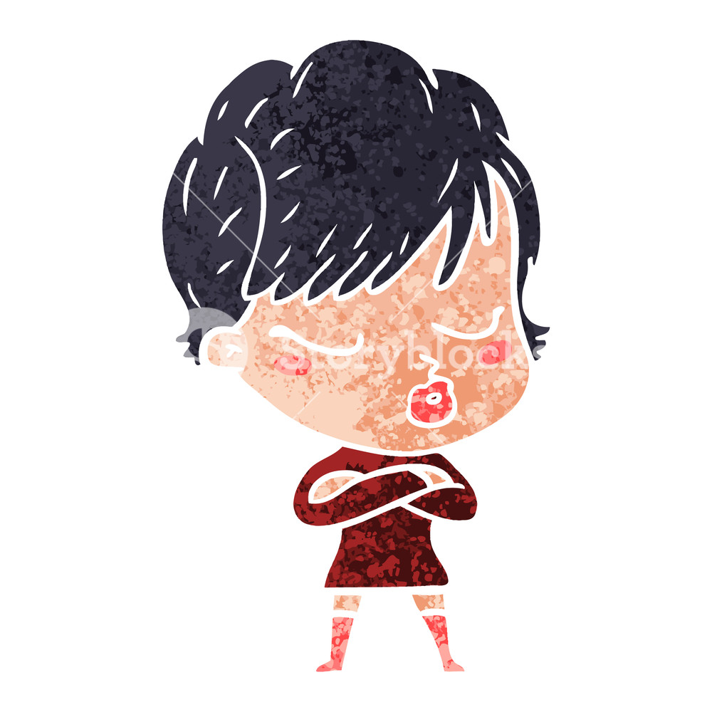 1000x1000 cartoon woman with eyes shut royalty free stock image