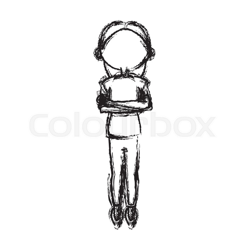 800x800 Sketch Woman Face Comic Hand Drawn Stock Vector Colourbox