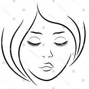 300x300 Woman Face Closed Eyes Hand Drawing Lazttweet