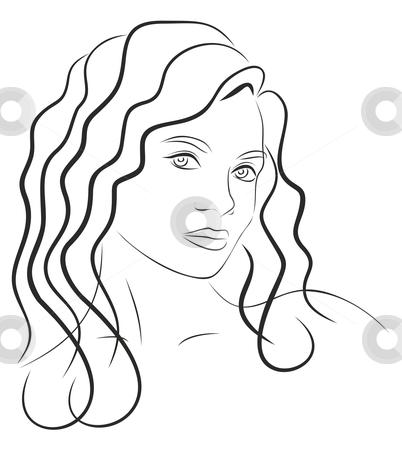 402x450 Young Woman's Face Stock Vector