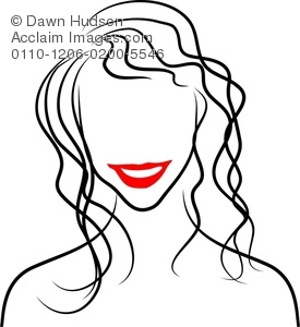 275x300 Clipart Illustration Of Simple Line Drawing Of A Portrait