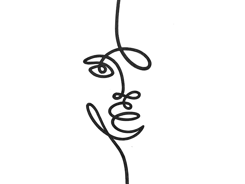 800x600 Line Art Woman Face