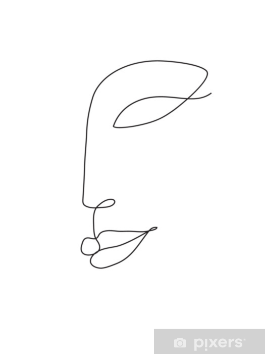 525x700 Woman Face Line Art Wall Mural We Live To Change