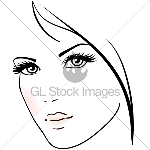 500x500 Beautiful Woman Face Gl Stock Images