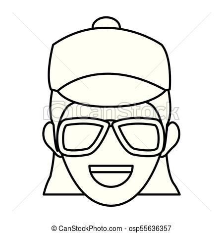 450x470 Character Woman Head Person Image Contour Vector Clipart Vector