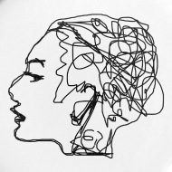 190x190 Woman Head Drawing Psychology Small Buttons Spreadshirt