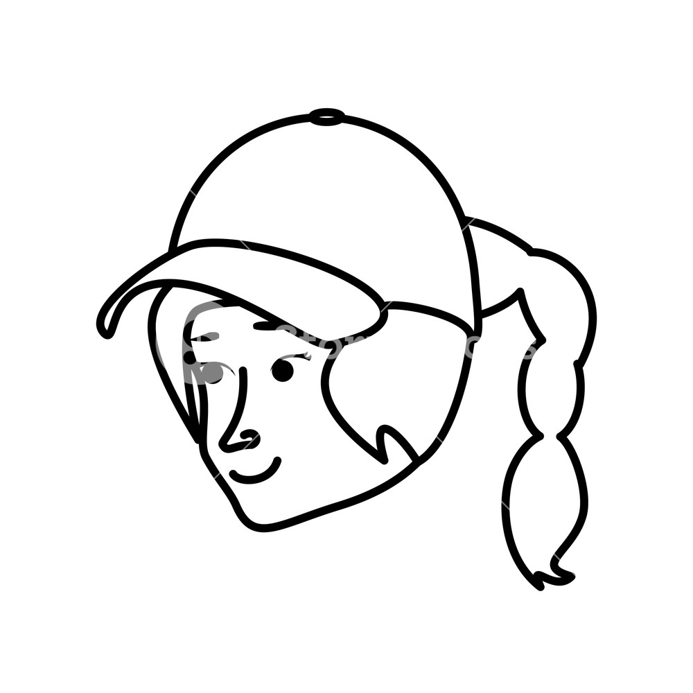 1000x1000 Head Woman With Sport Cap Vector Illustration Design Royalty Free