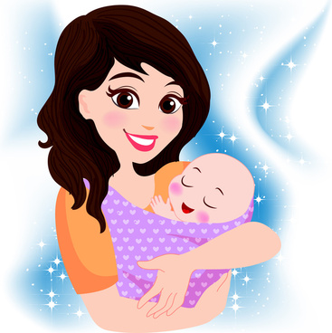 367x368 Mother Holding Baby Child Free Vector Download