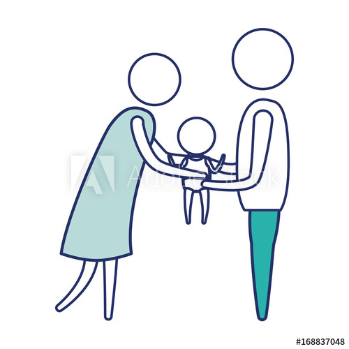 500x500 Color Blue Silhouette Of Sections Pictogram Woman And Man Holding