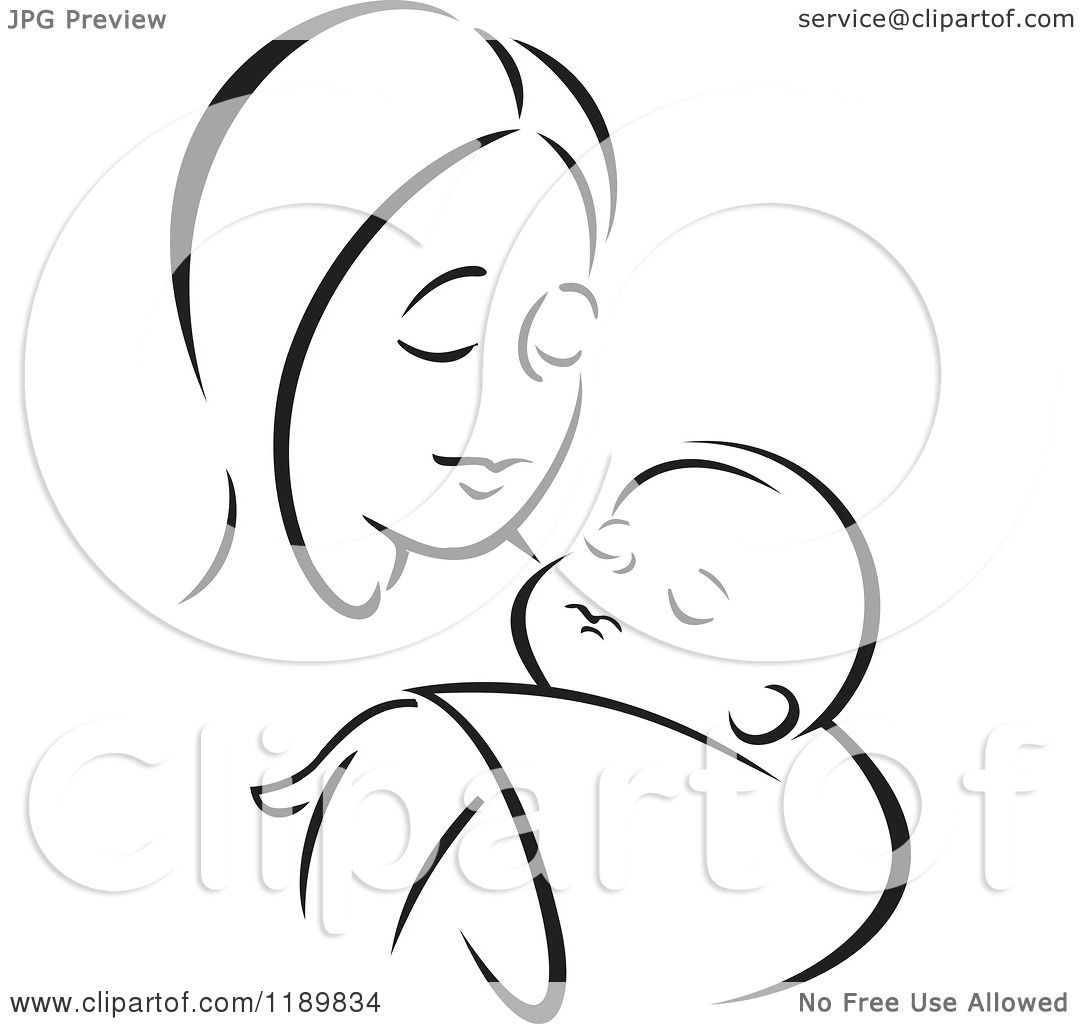 1080x1024 Cartoon Of A Black And White Sketch Of A Loving Mother Holding