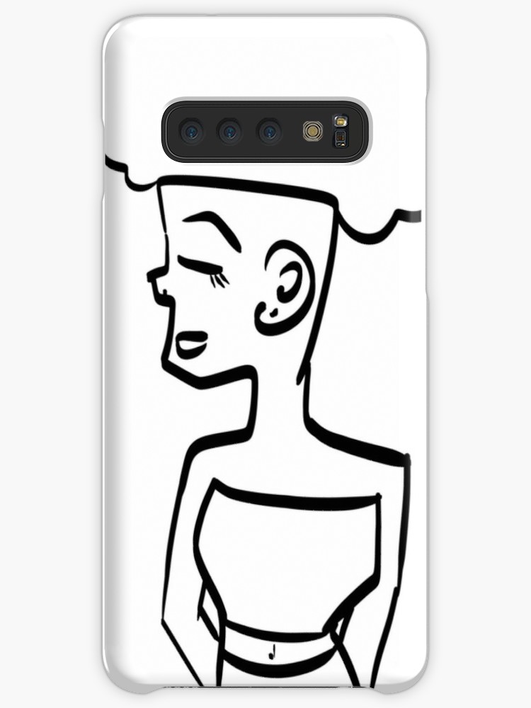 750x1000 Afro Hair Woman Line Drawing Cases Skins For Samsung Galaxy
