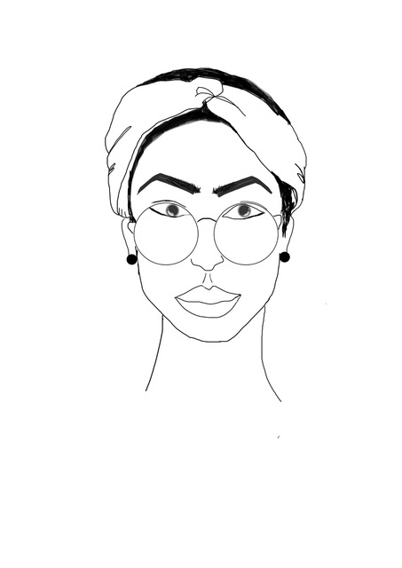 453x640 Woman With Glasses Line Drawing Line Drawing Poster Line Drawing