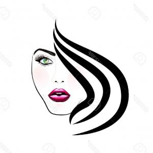 300x300 Simple Pop Art Styled Woman Face With Green Eyes Looking Up Gm