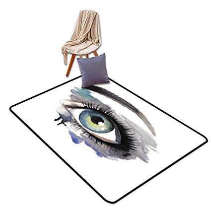 425x425 Bathroom Suction Door Mat Eye Hand Painting Style Eye
