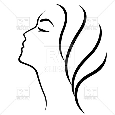 400x400 outline of woman head vector image of people natareal