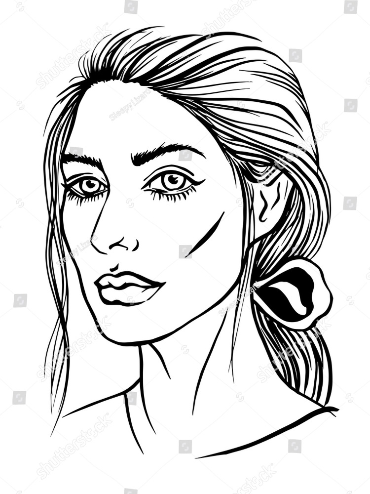 750x1000 Hand Drawing Fashion Woman Portrait Ez Canvas