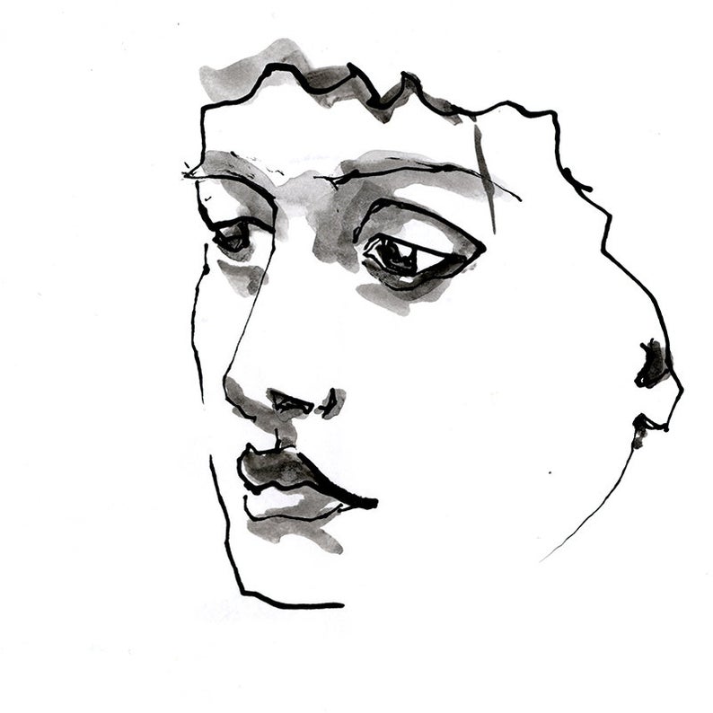 794x794 Origial Portrait Drawingblack And White Artfemalefigurative Etsy