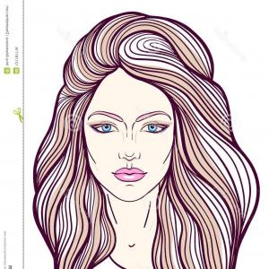 300x300 Photostock Illustration Continuous Line Drawing Abstract Portrait
