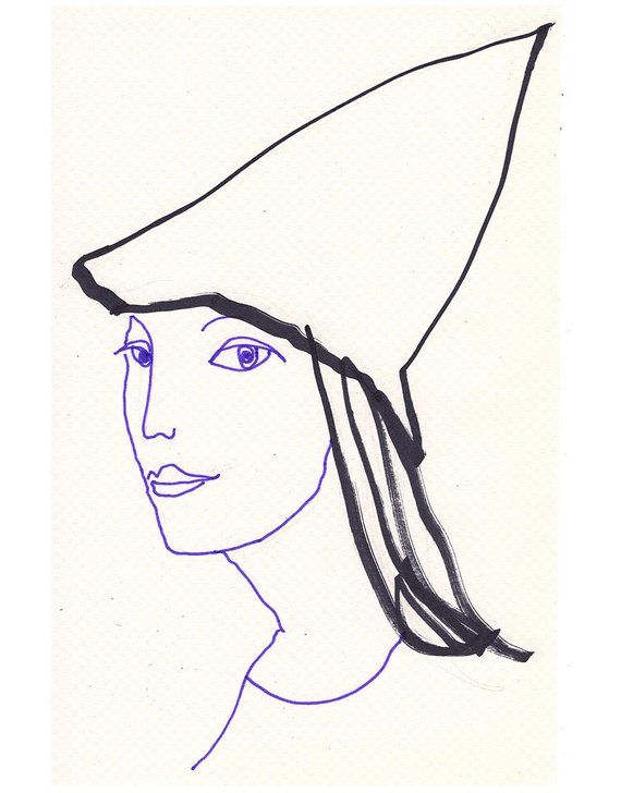 570x728 Witch Original Drawing Woman Portrait Halloween People Marker