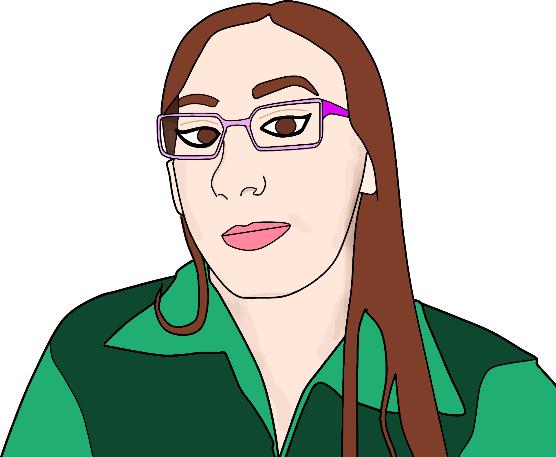 1920x1580 Woman With Glasses Portrait Drawing Free Image