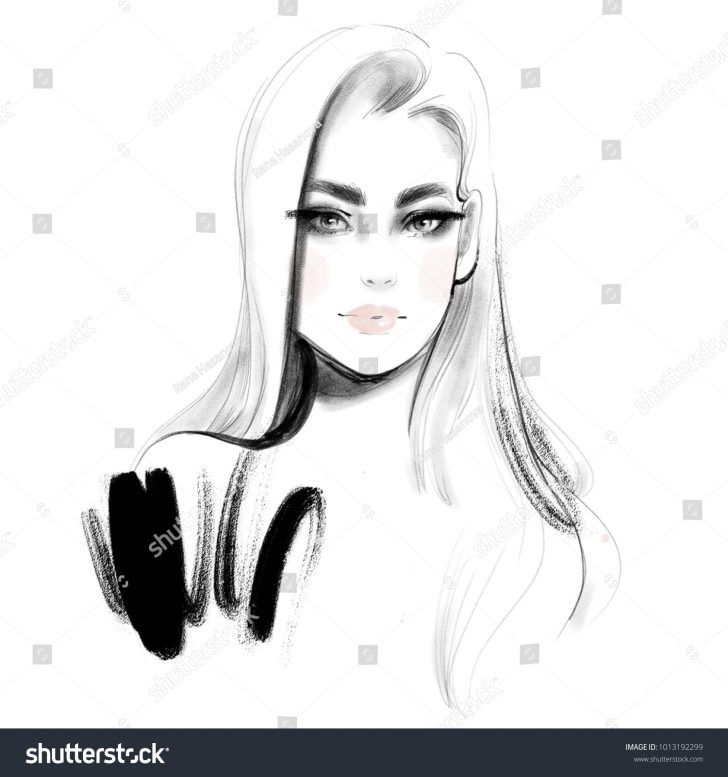 728x777 Black Woman Curly Hair Drawing Art Profile Wonder And White