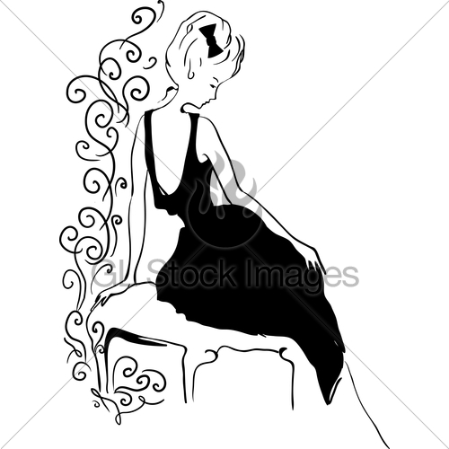 500x500 Woman Vintage Profile Silhouette Gl Stock Images