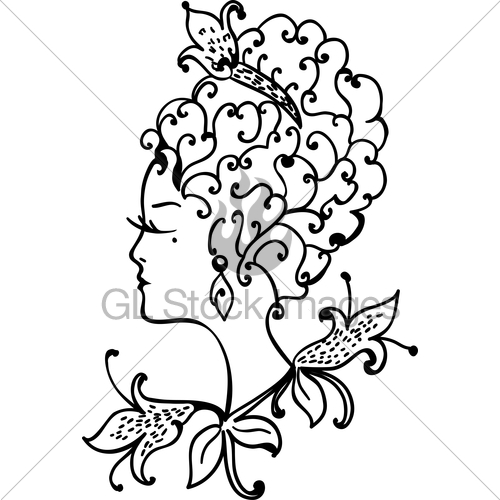 500x500 Woman Vintage Profile Gl Stock Images