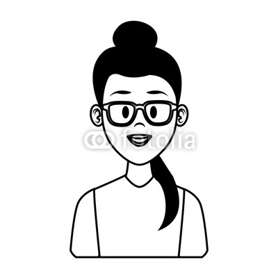 400x400 Woman Profile Cartoon In Black And White Buy Photos Ap Images
