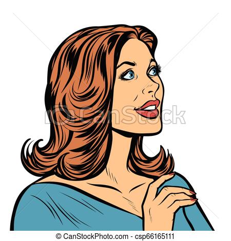 450x470 Beautiful Woman In Profile Pop Art Retro Vector Illustration