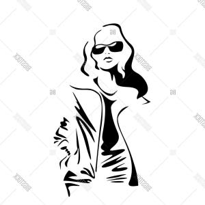 300x300 Royalty Free Stock Photography Profile Face Young Woman Silhouette