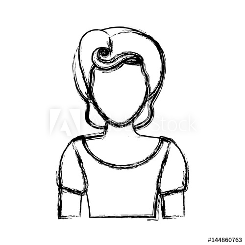 500x500 Blurred Silhouette Drawing Of Faceless Half Body Woman With T