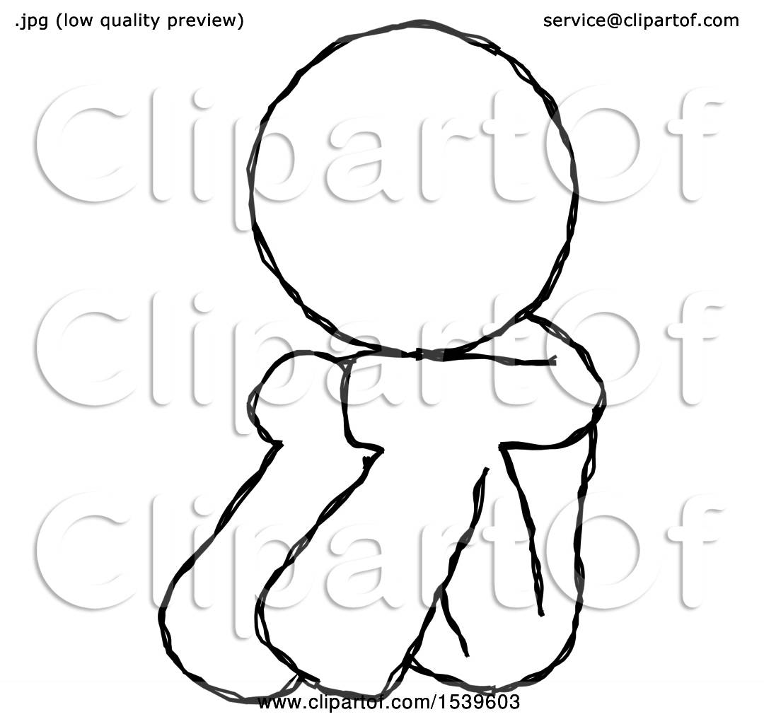1080x1024 Sketch Design Mascot Woman Sitting With Head Down Facing Angle