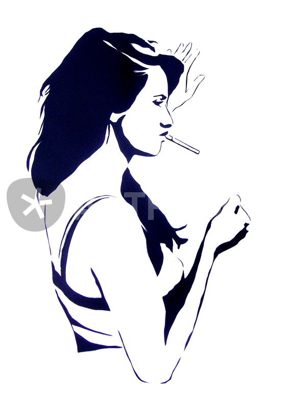 558x800 Smoking Women Painting Art Prints And Posters