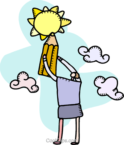 410x480 Woman Drawing The Sun Royalty Free Vector Clip Art Illustration