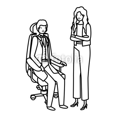 400x400 Man Sitting In Office Chair And Woman Standing Buy Photos Ap