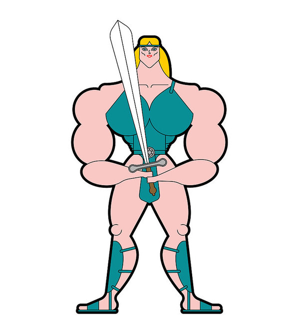 599x669 Amazon Female Isolated Woman Warrior Vector Illustration Art