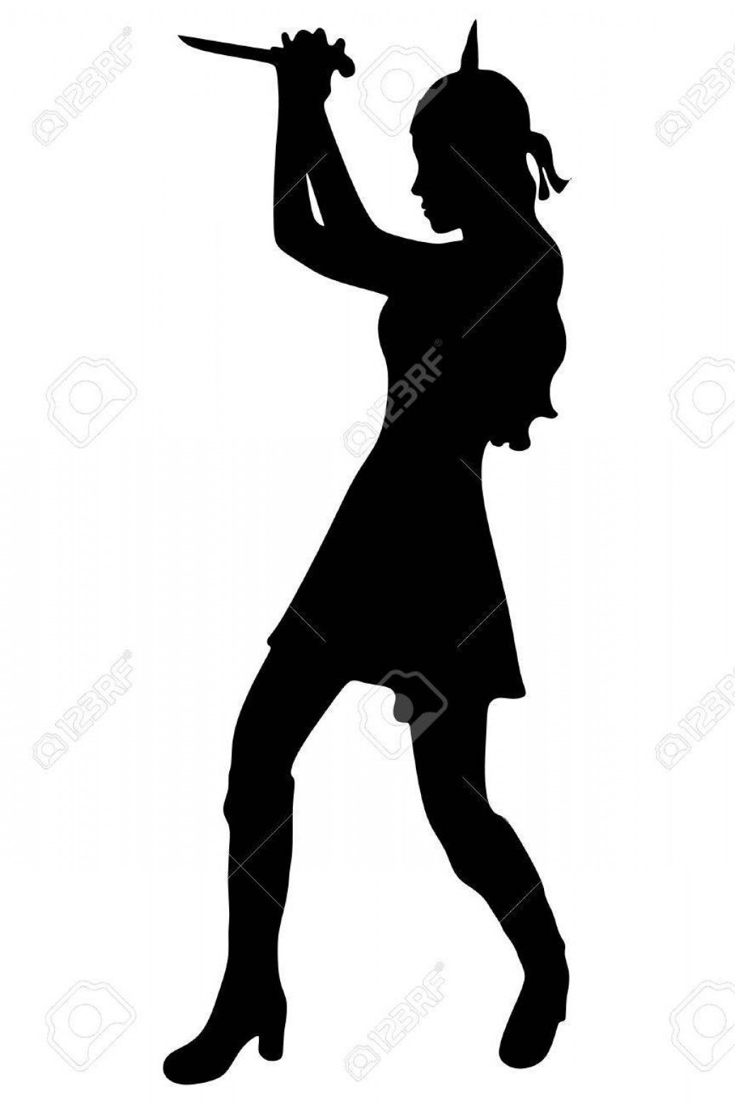 1039x1560 Best Free Woman Warrior With Knife Stock Vector Drawing Geekchicpro