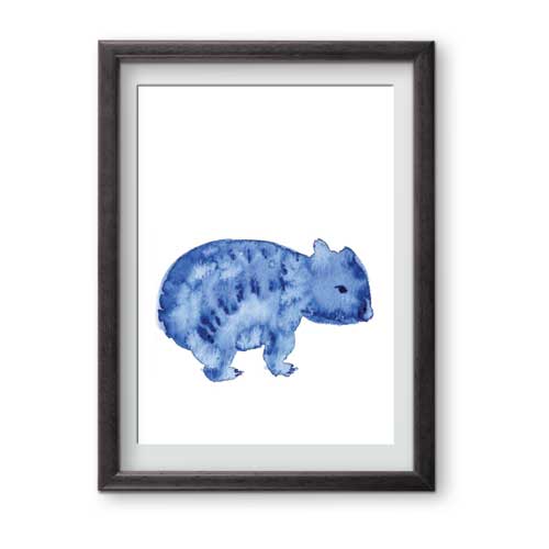 500x500 Tasmania Wombat Wall Art Print Creatively Belle
