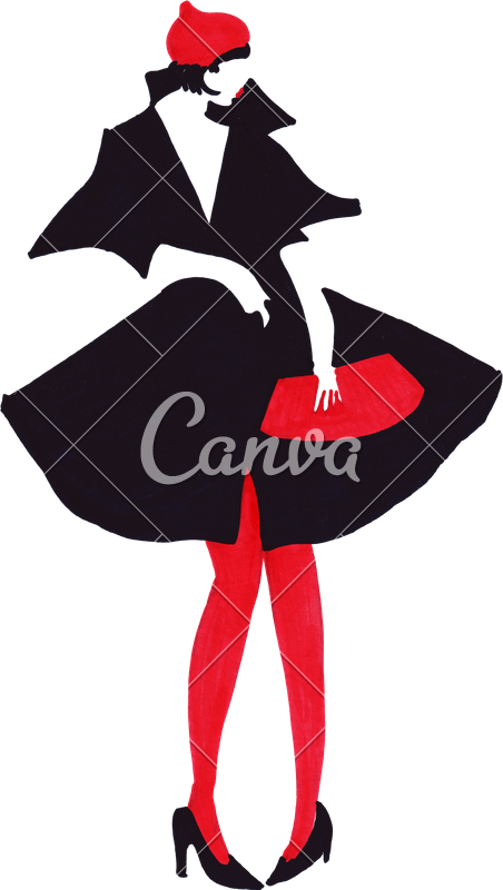 452x800 Hand Drawing A Silhouette Of Women's Fashion Sketching