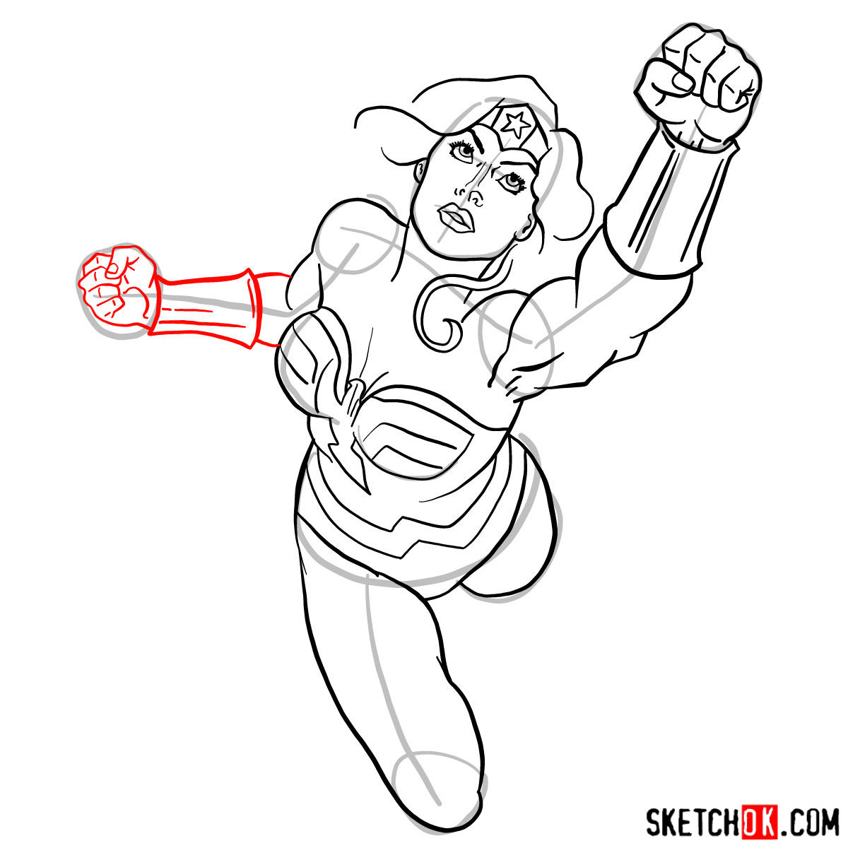 1200x1200 How To Draw Wonder Woman In Flight